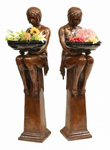 Art Deco Bronze Biba Statues - Antiques and Interiors Product Photography